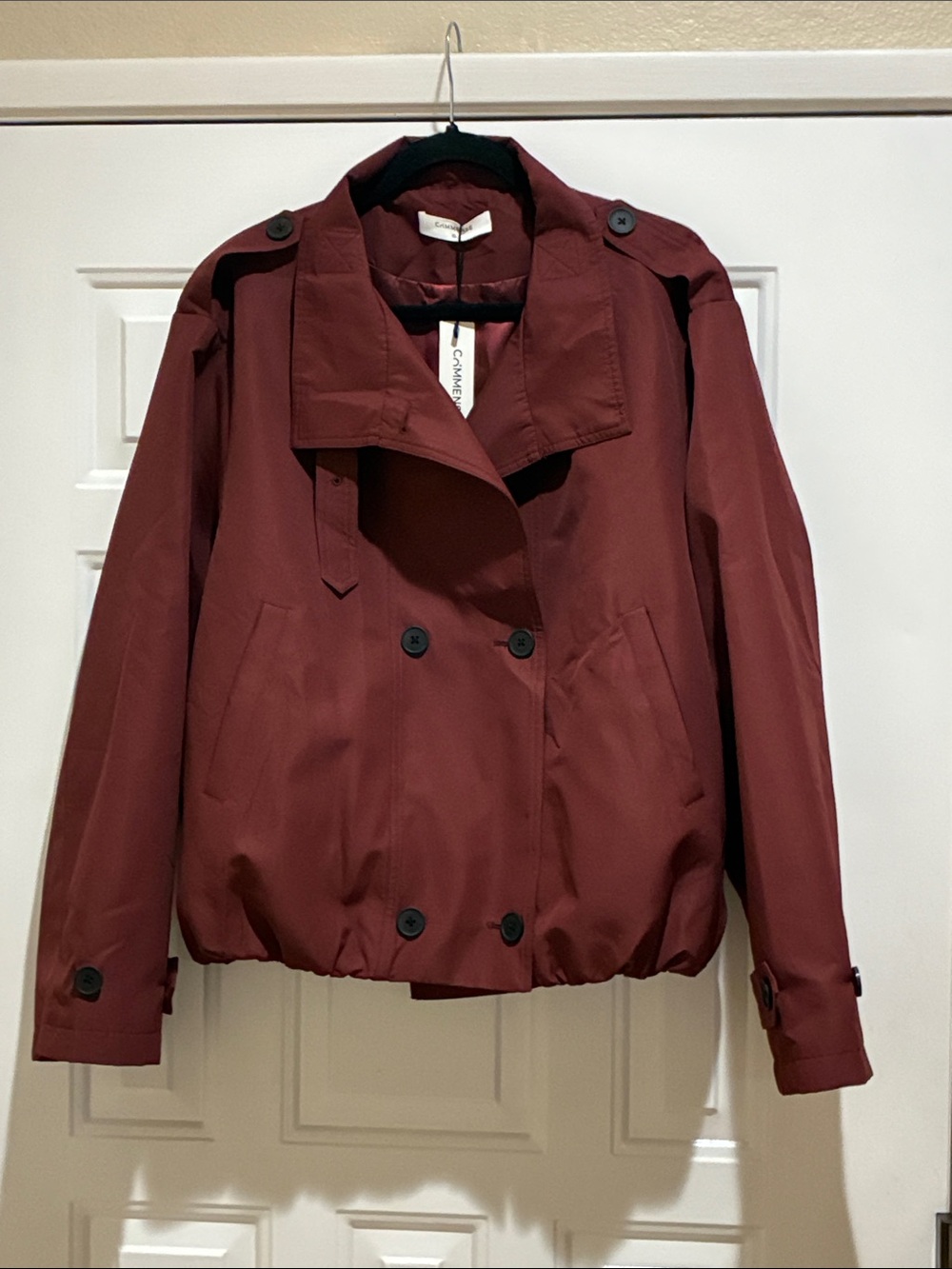 Commense Double-Breasted elastic waist jacket